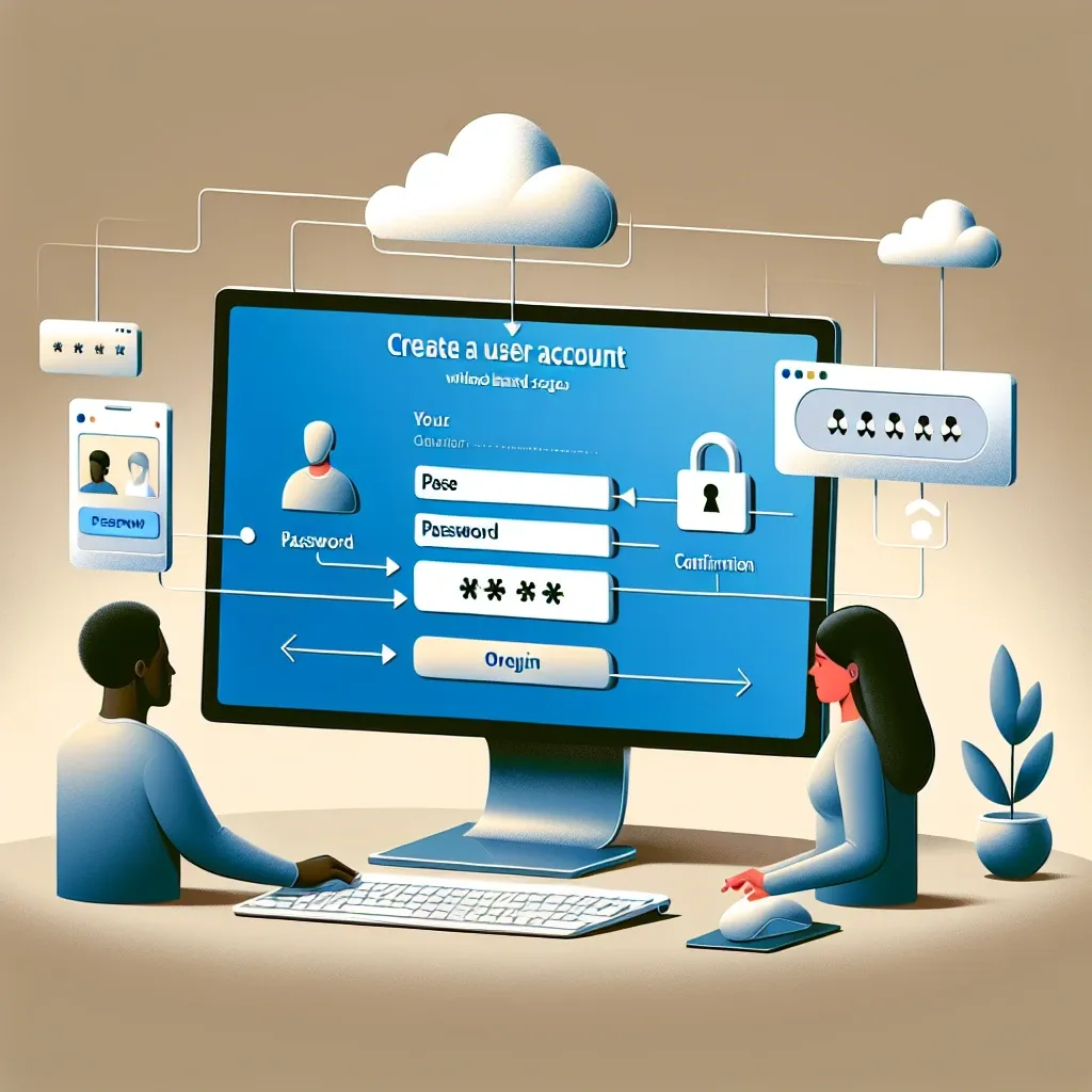 "Step-by-step guide to creating a new user account in Windows, featuring a screenshot of the user account settings menu."