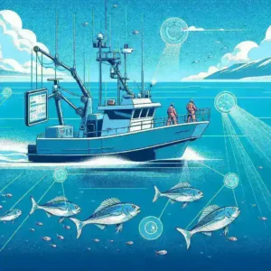 "Startup Maritim Lokal menggunakan teknologi sensor AI untuk memantau stok ikan laut secara efisien, meningkatkan keberlanjutan dan pengelolaan perikanan."